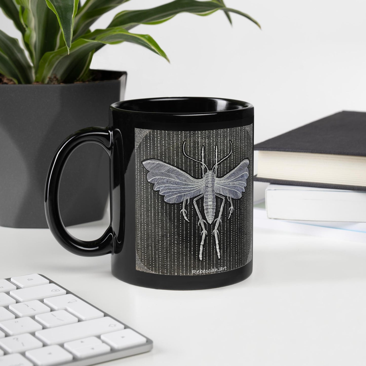 A - White plumed moth - mug
