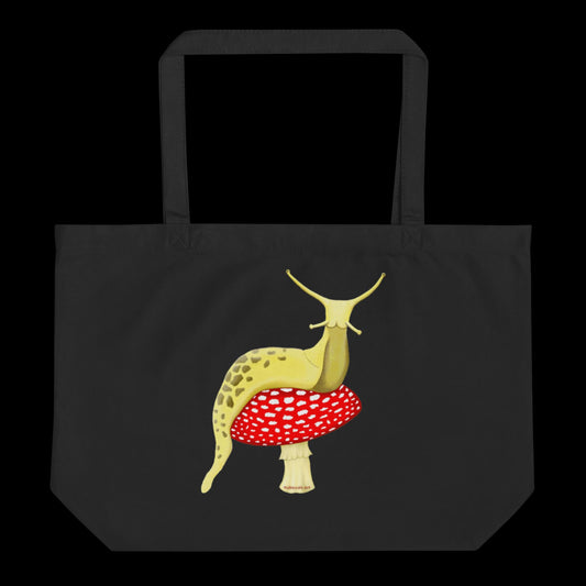 D - Banana slug - 20 x 14 organic cotton tote bag