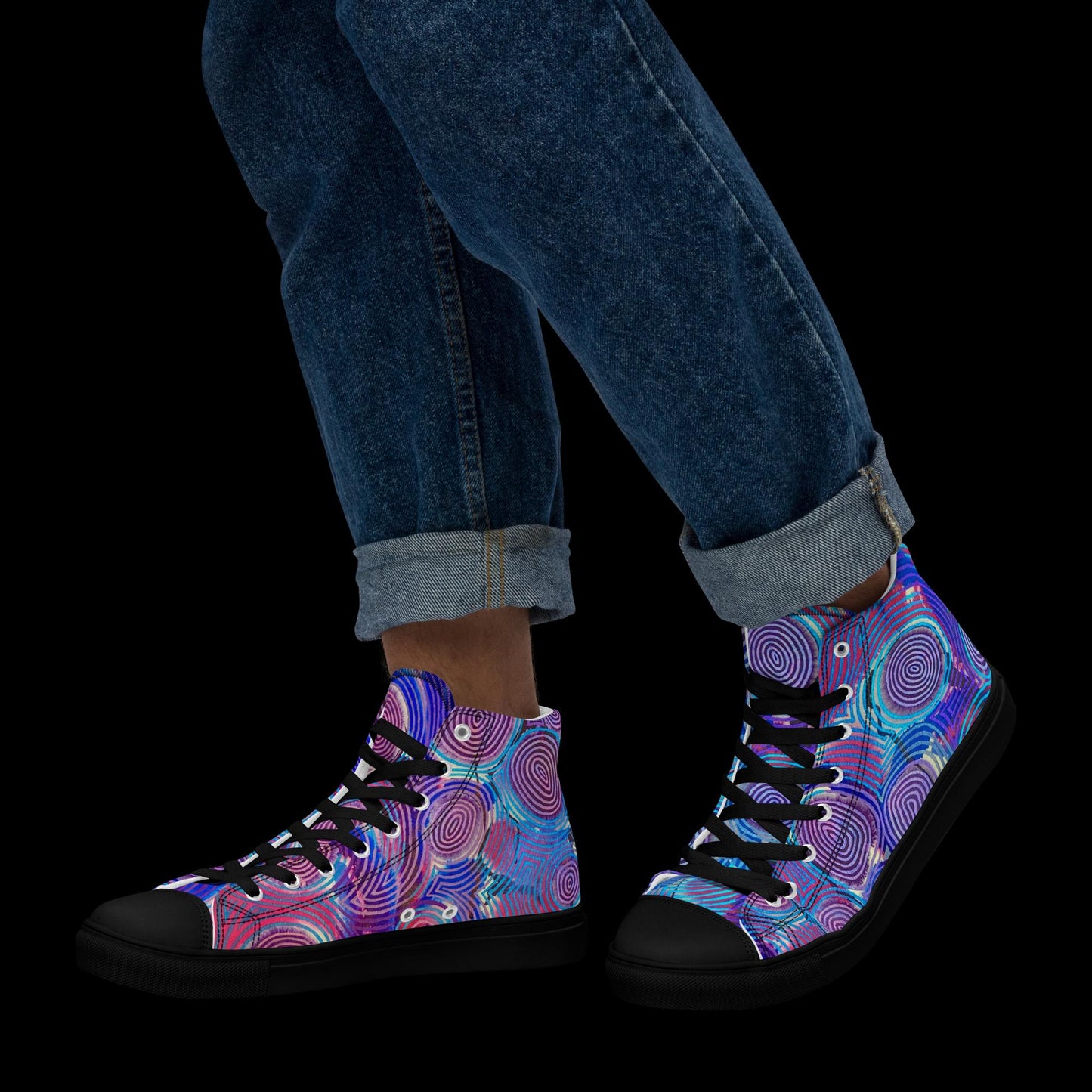 X - Abstract 1 - Men’s high top canvas shoes