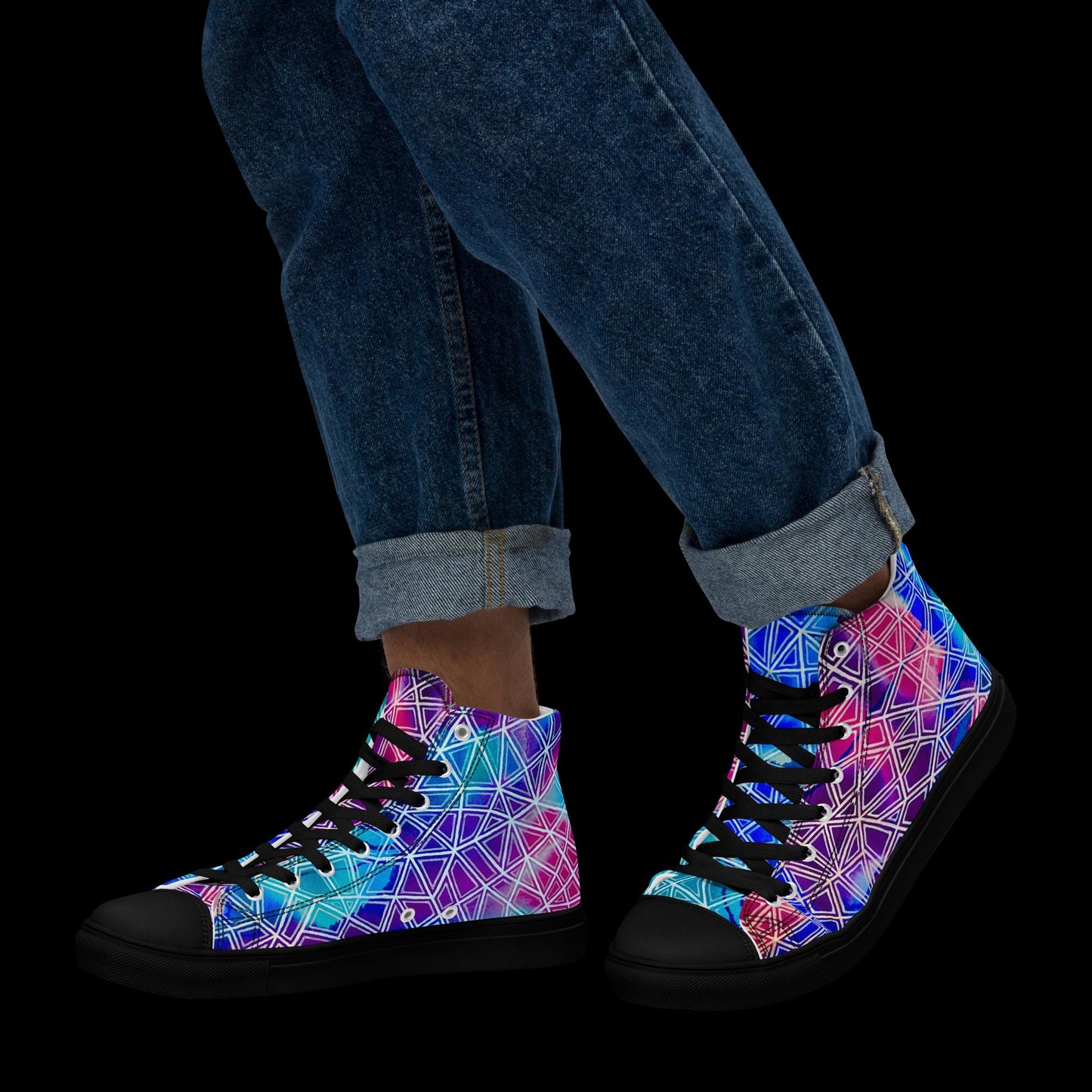 X - Abstract 2 - Men’s high top canvas shoes