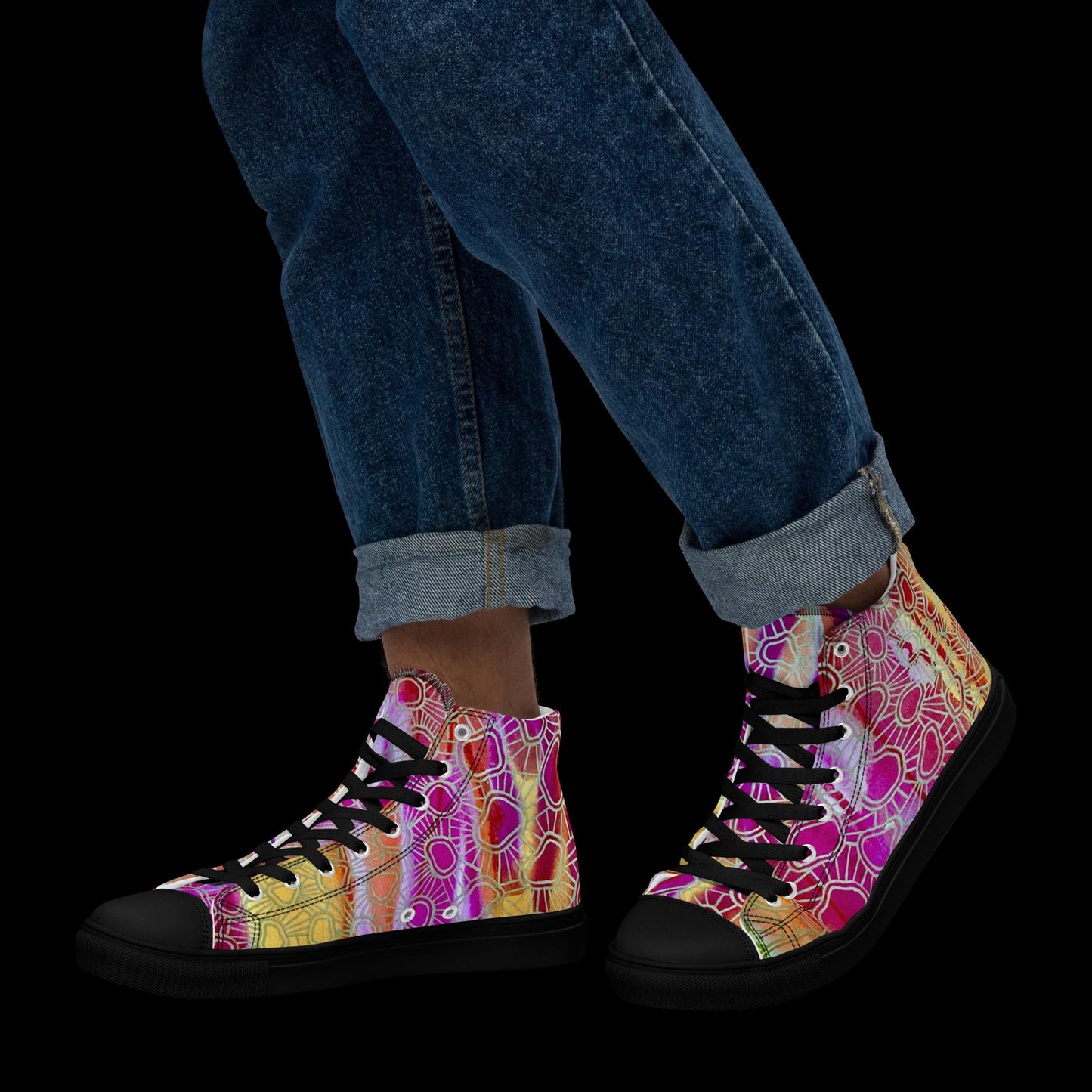 X - Abstract 8 - Men’s high top canvas shoes