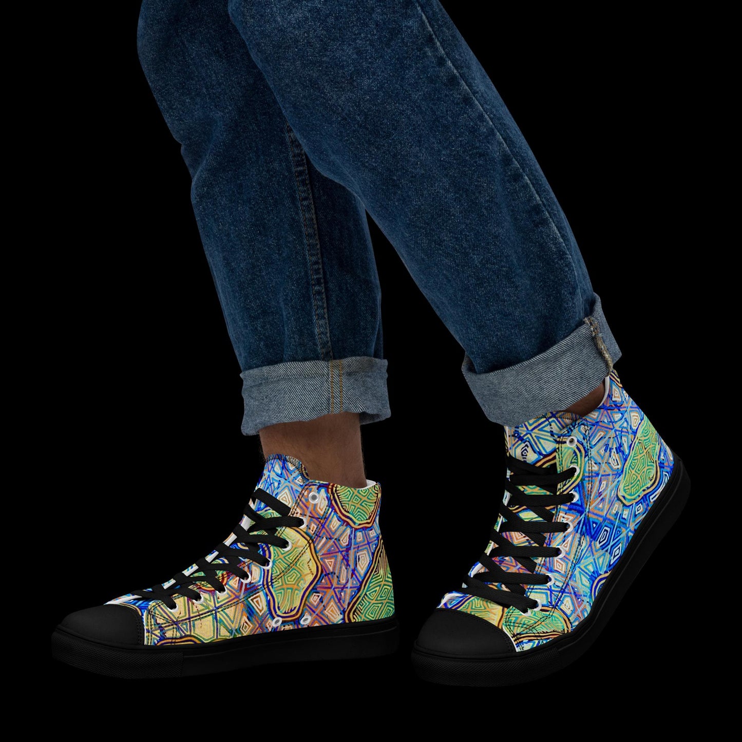 X - Abstract 9 - Men’s high top canvas shoes