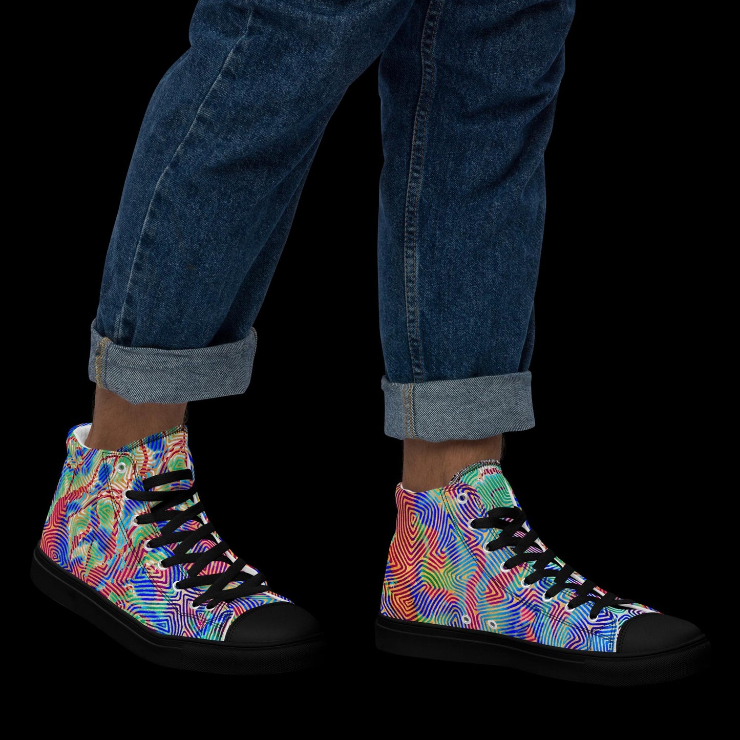 X - abstract 4 - Men’s high top canvas shoes