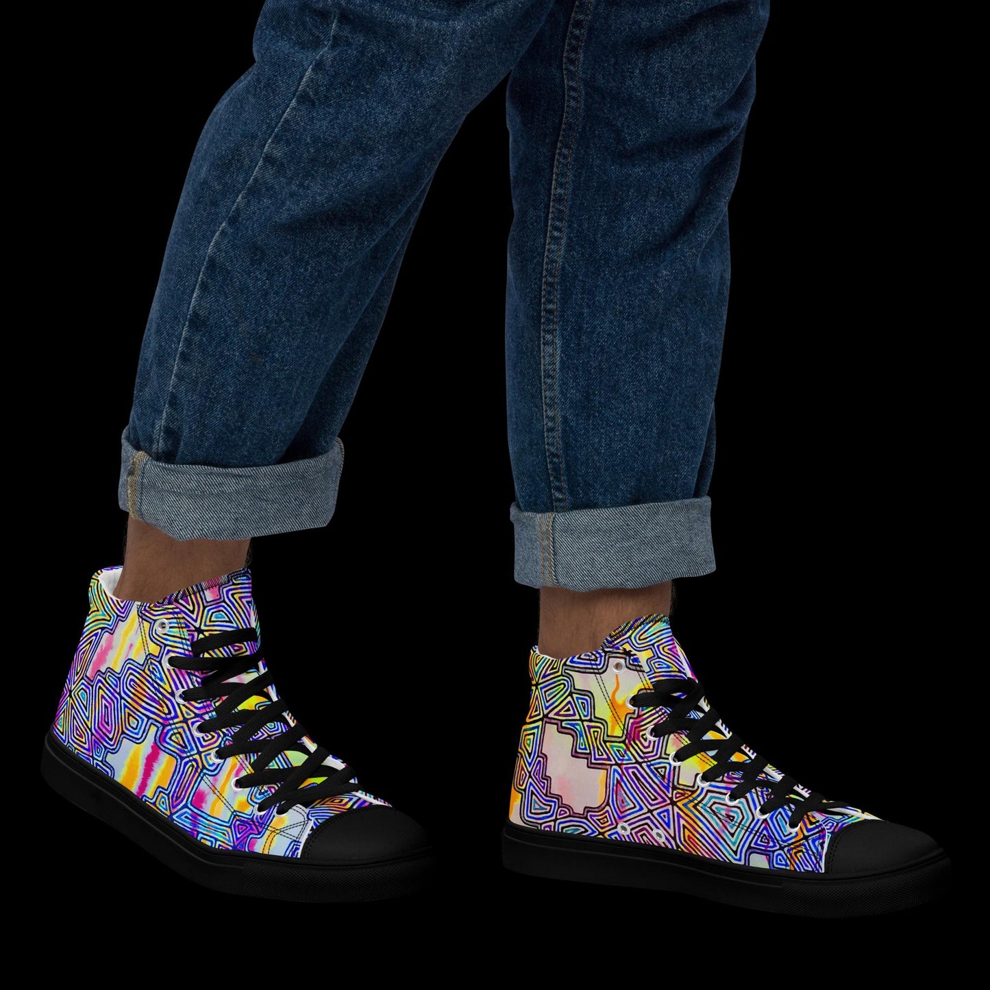 X - Abstract 7 - Men’s high top canvas shoes