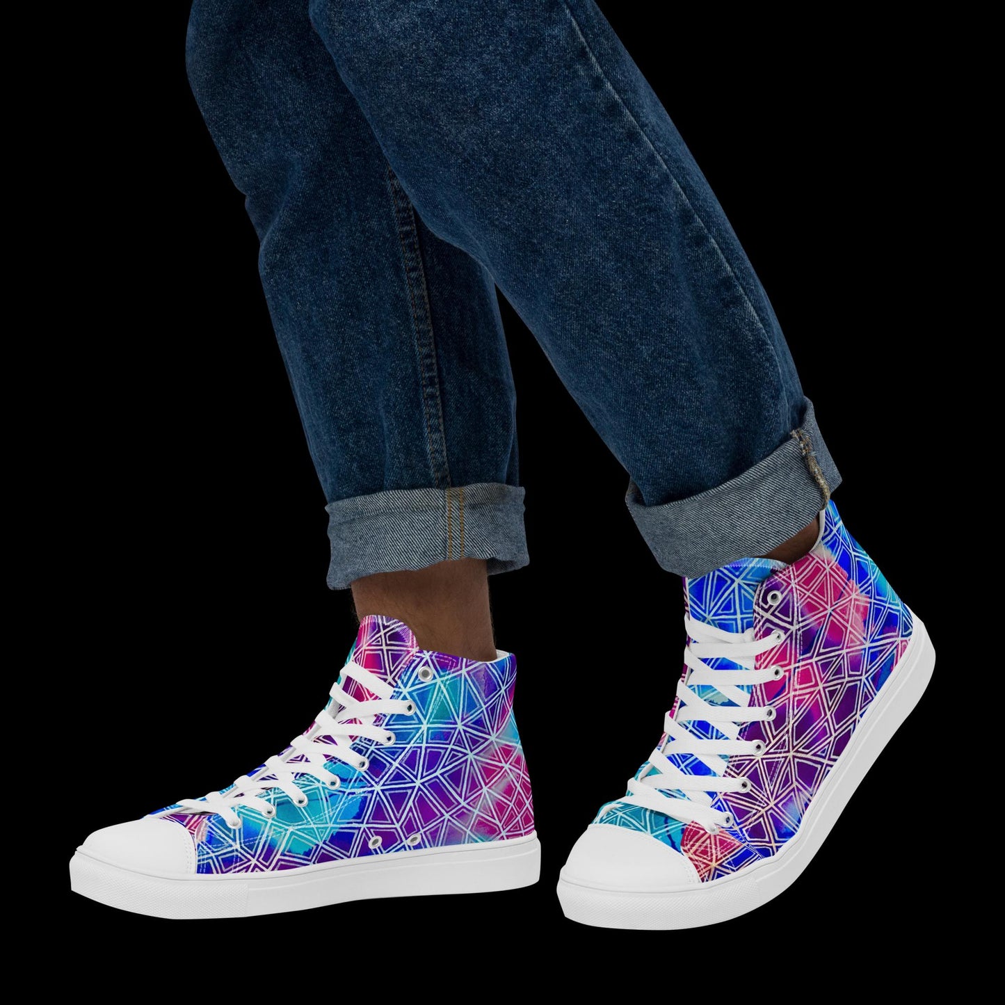 X - Abstract 2 - Men’s high top canvas shoes