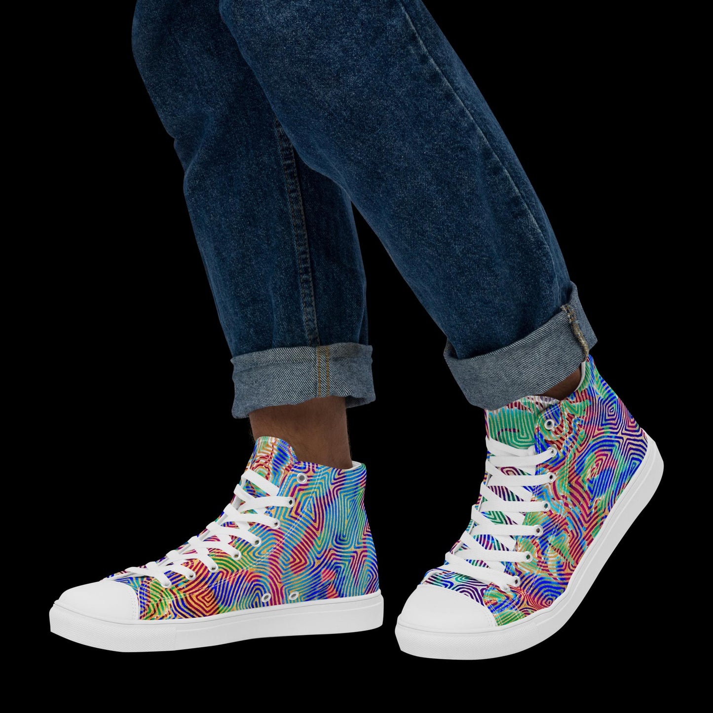 X - abstract 4 - Men’s high top canvas shoes