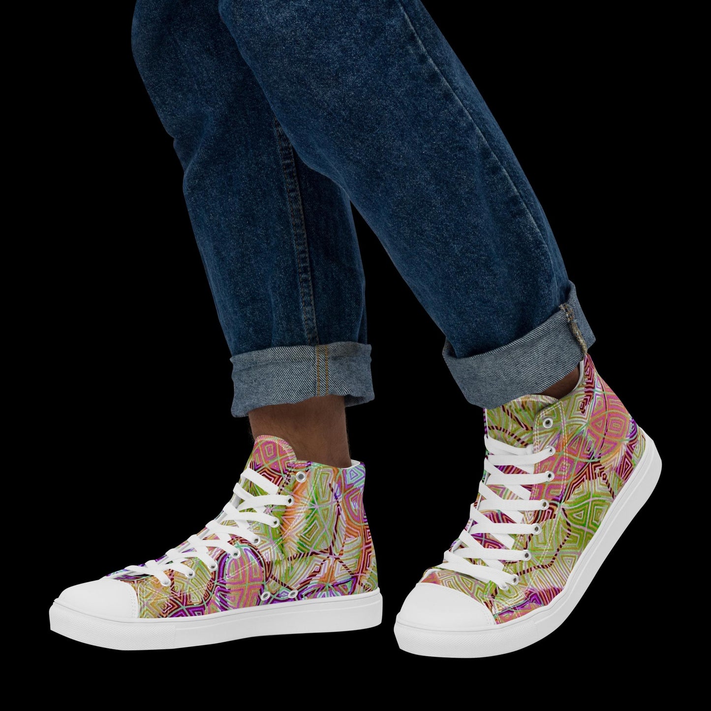 X - Abstract 5 - Men’s high top canvas shoes
