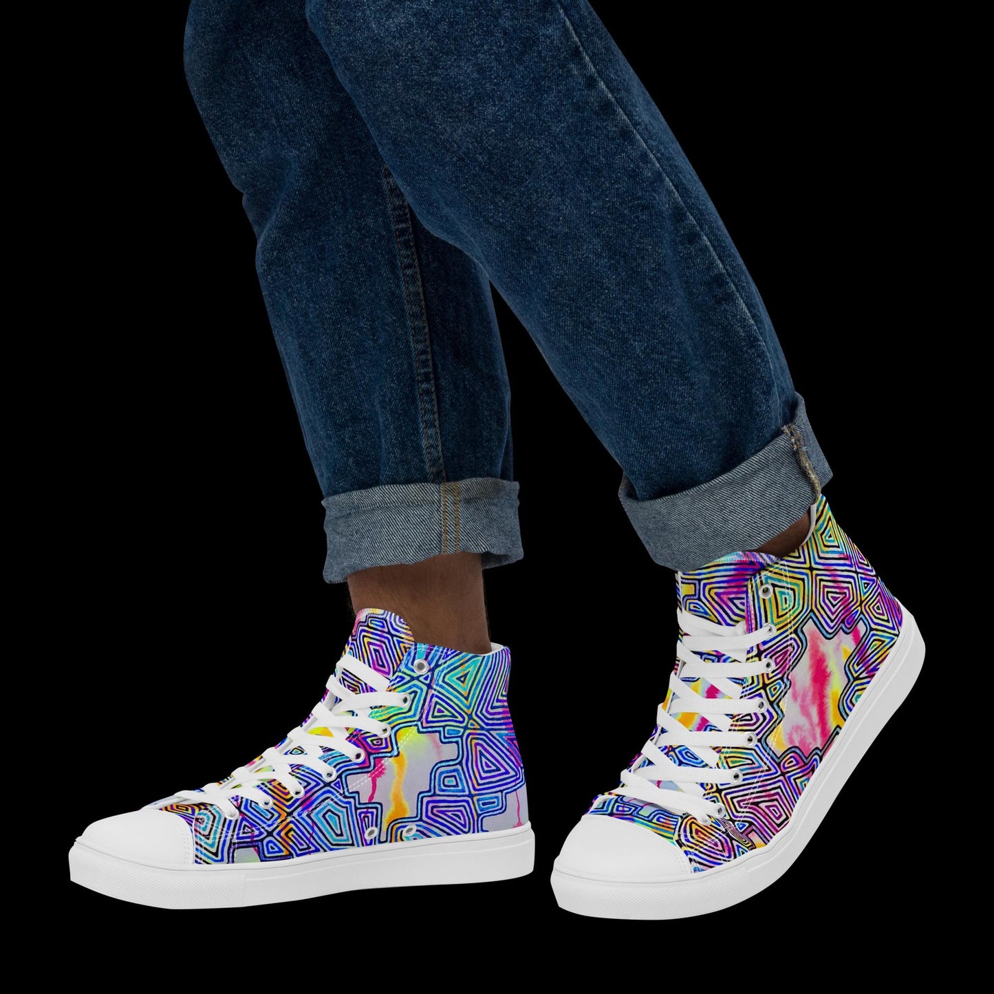 X - Abstract 7 - Men’s high top canvas shoes