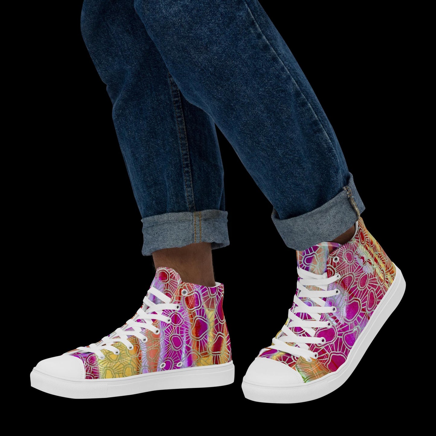 X - Abstract 8 - Men’s high top canvas shoes