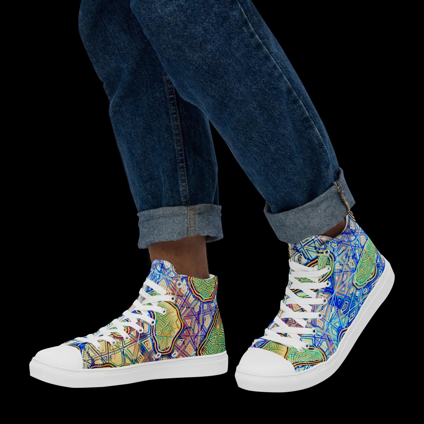 X - Abstract 9 - Men’s high top canvas shoes