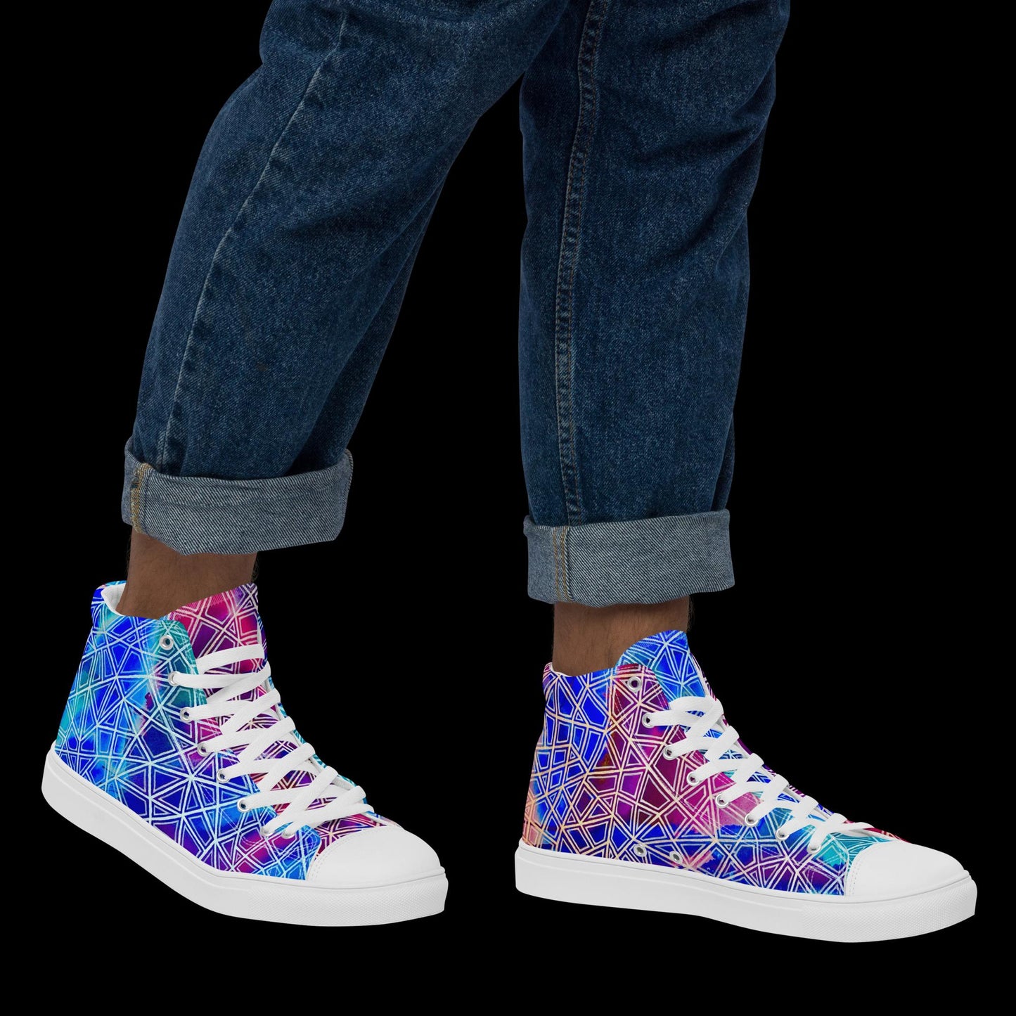 X - Abstract 2 - Men’s high top canvas shoes