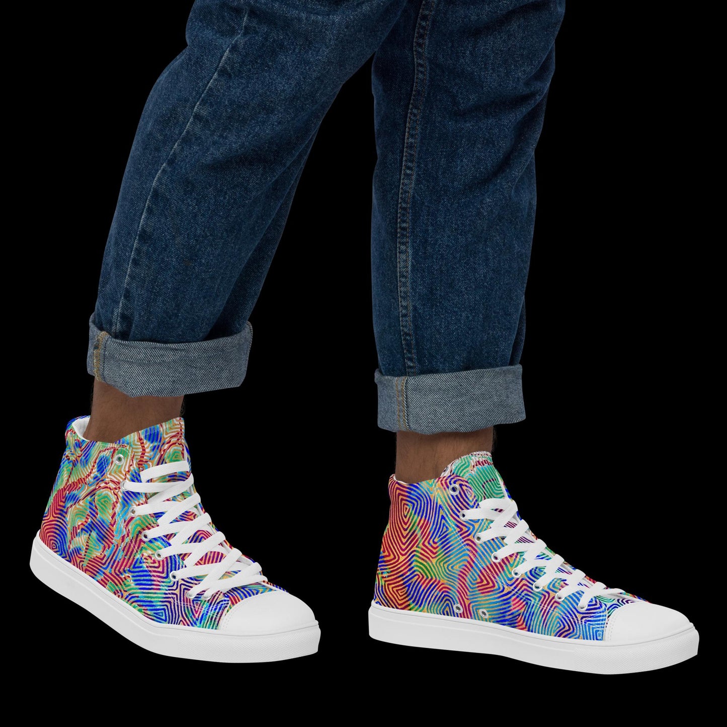 X - abstract 4 - Men’s high top canvas shoes