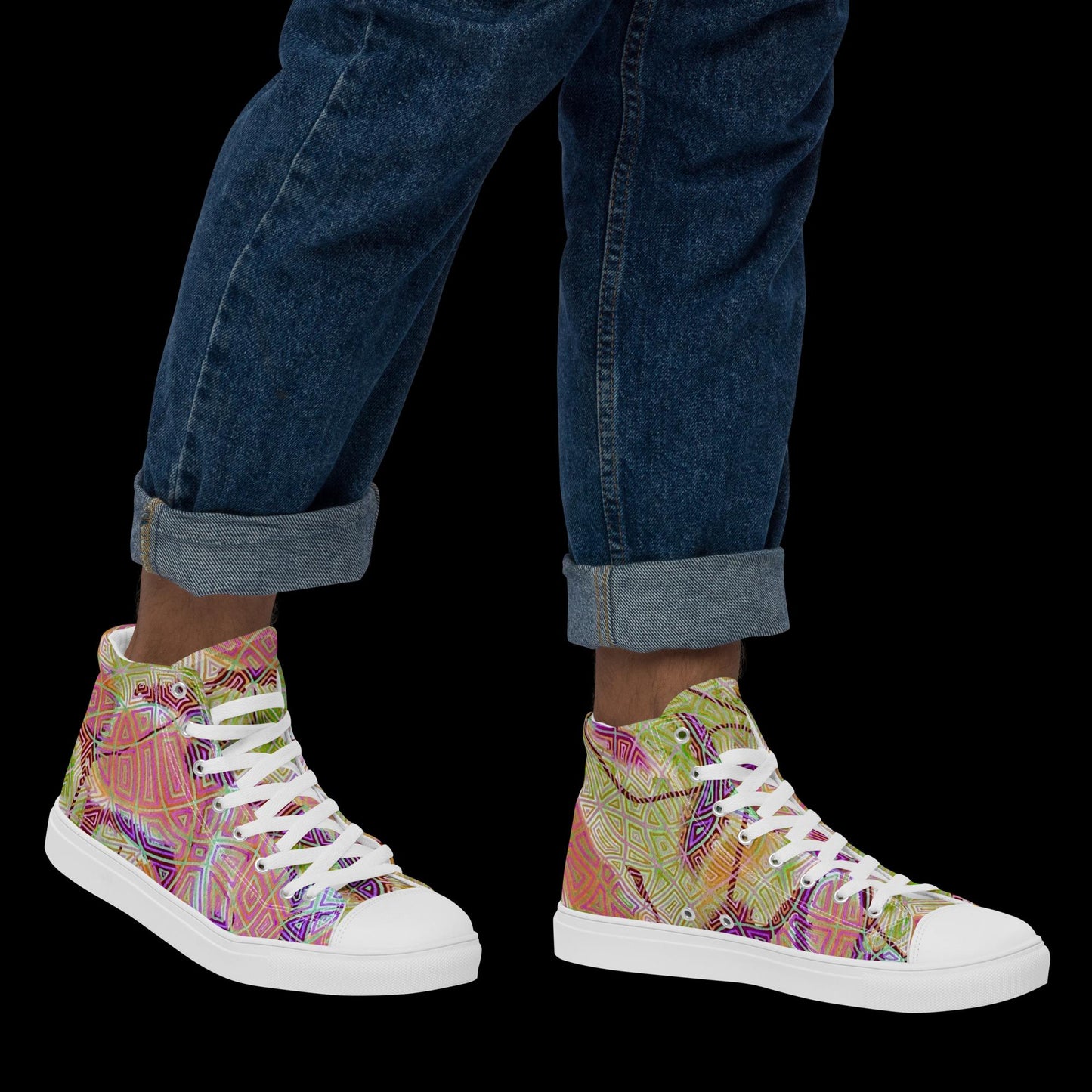 X - Abstract 5 - Men’s high top canvas shoes
