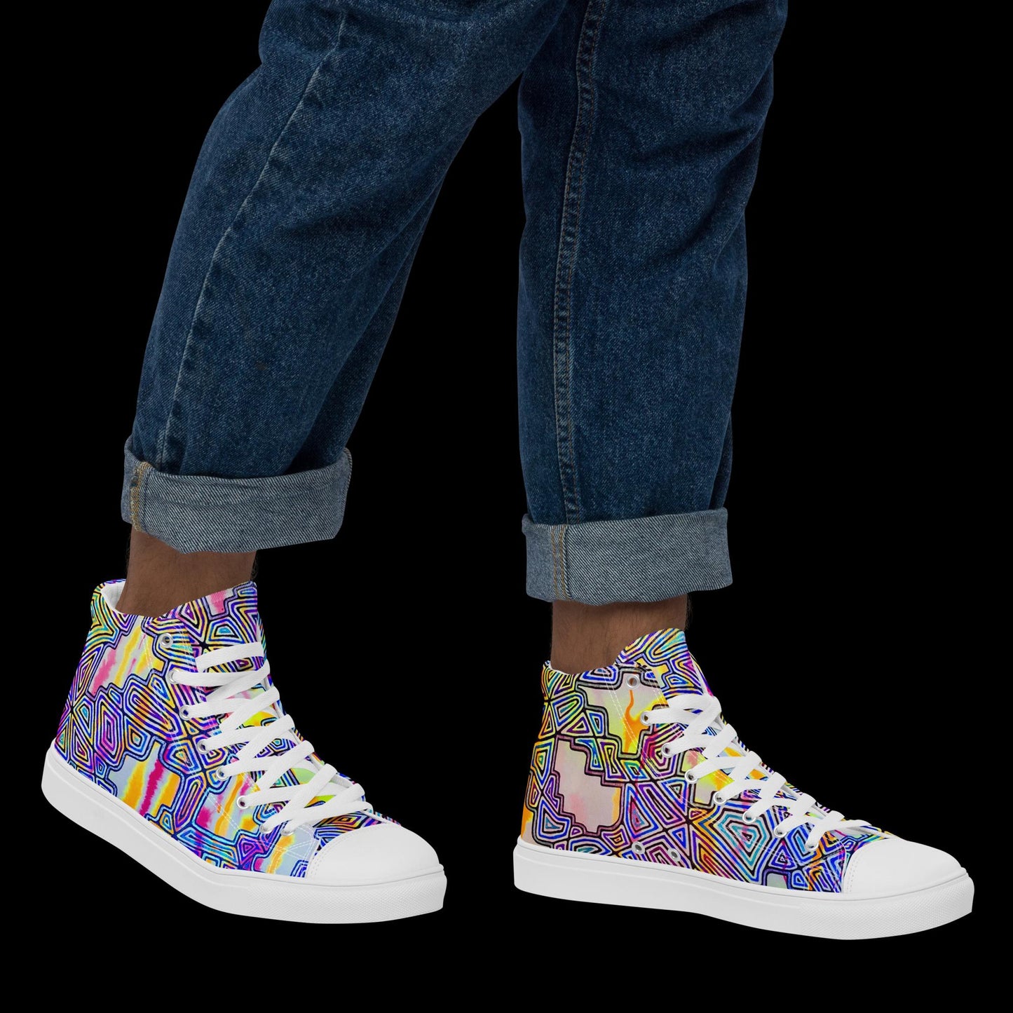 X - Abstract 7 - Men’s high top canvas shoes