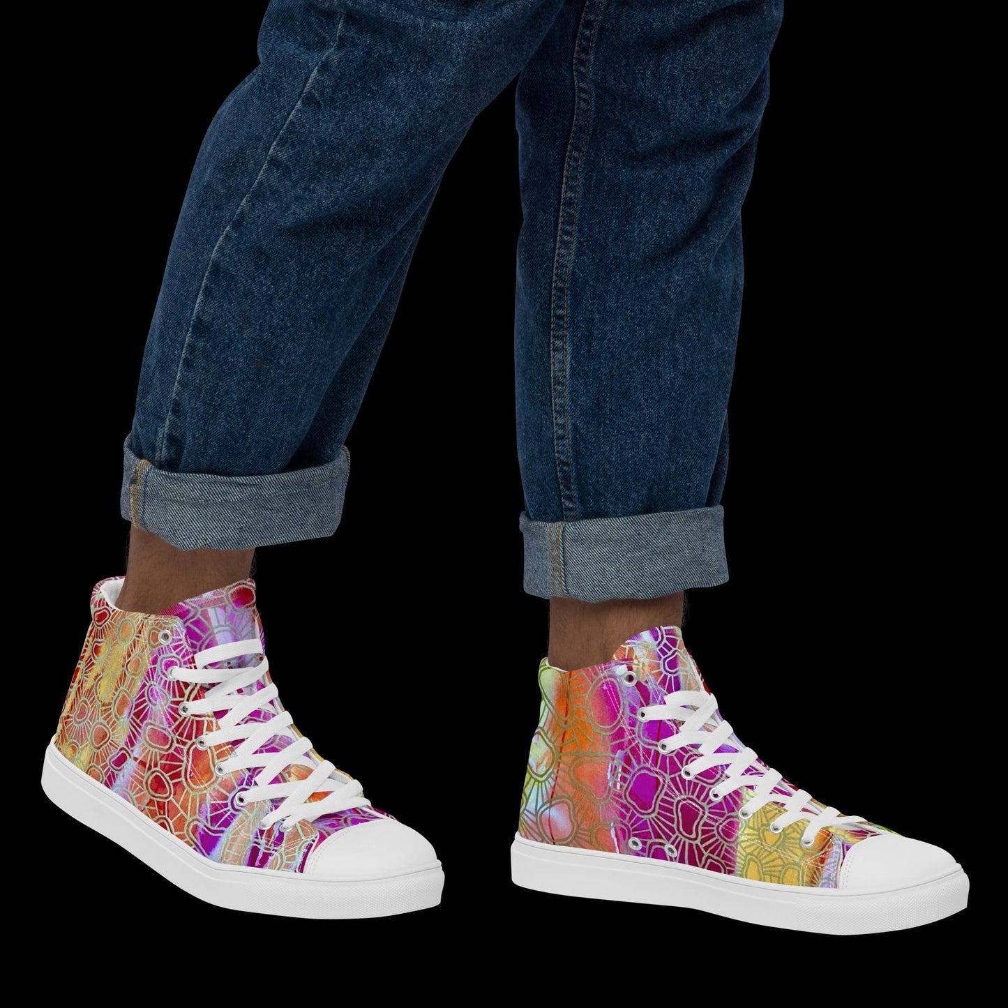 X - Abstract 8 - Men’s high top canvas shoes