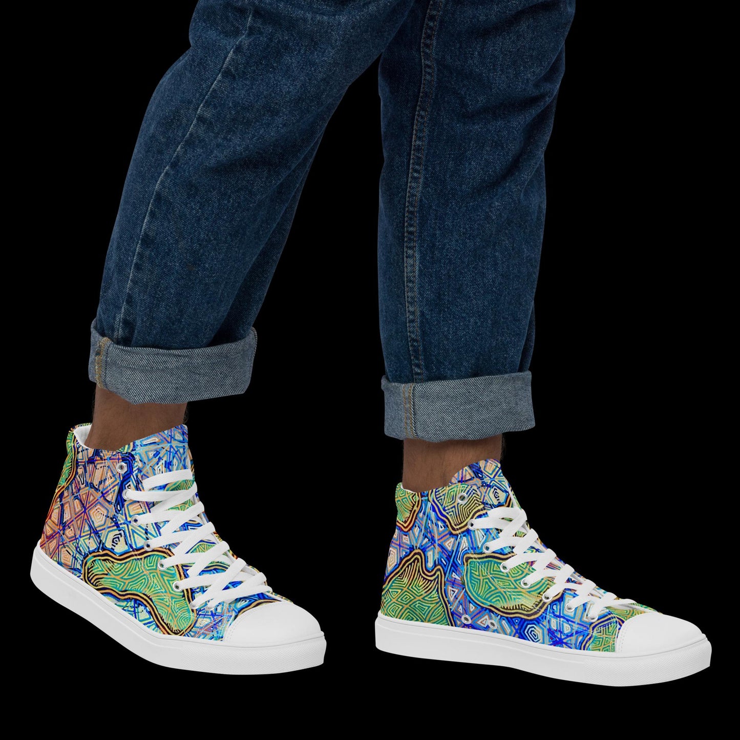 X - Abstract 9 - Men’s high top canvas shoes