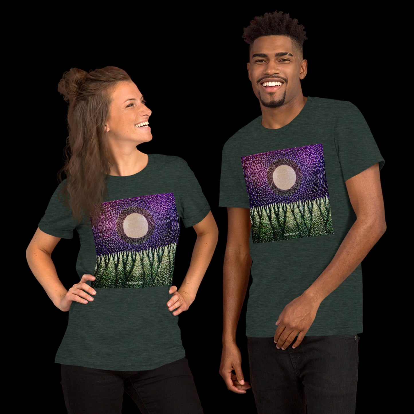 B - Full moon over forest t-shirt