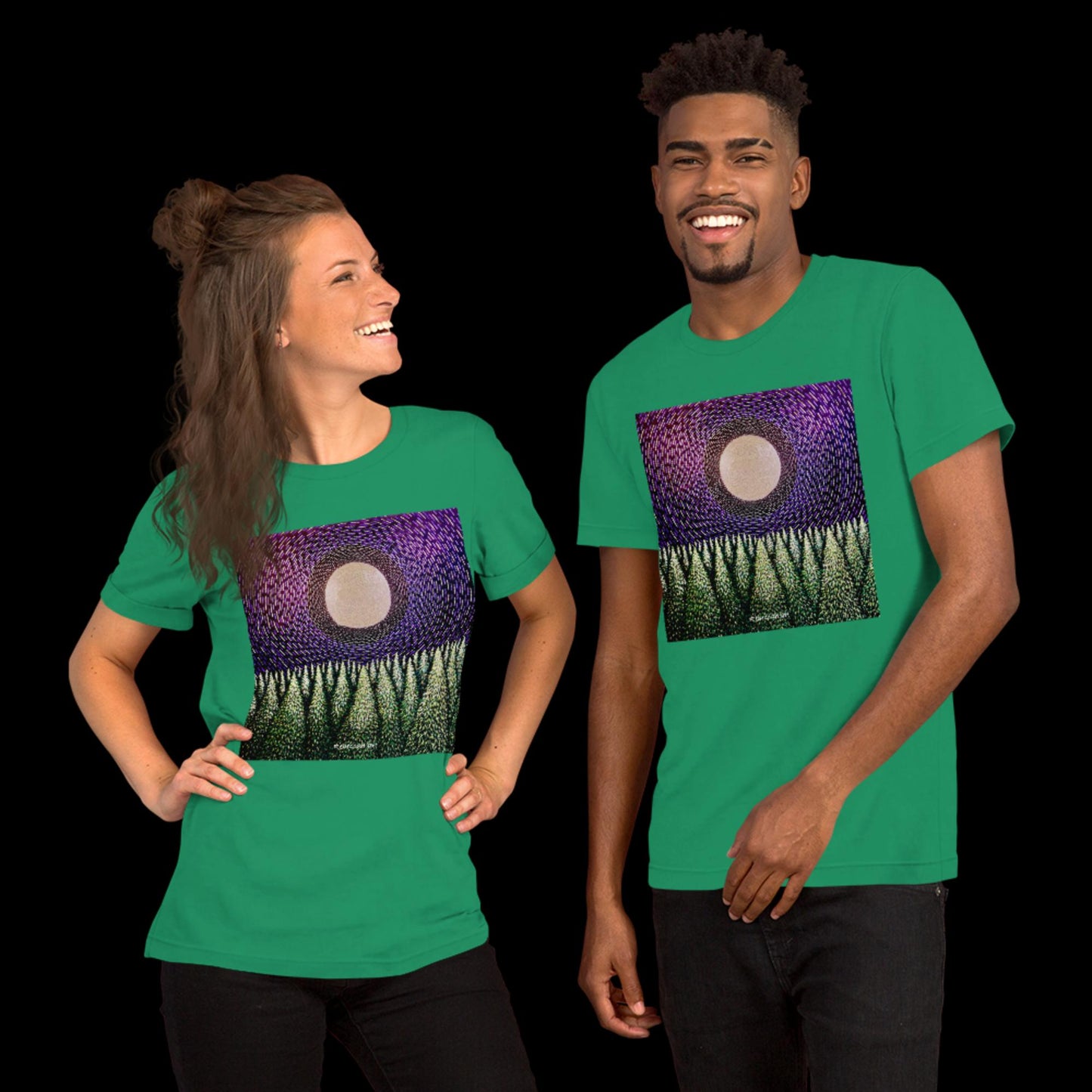 B - Full moon over forest t-shirt