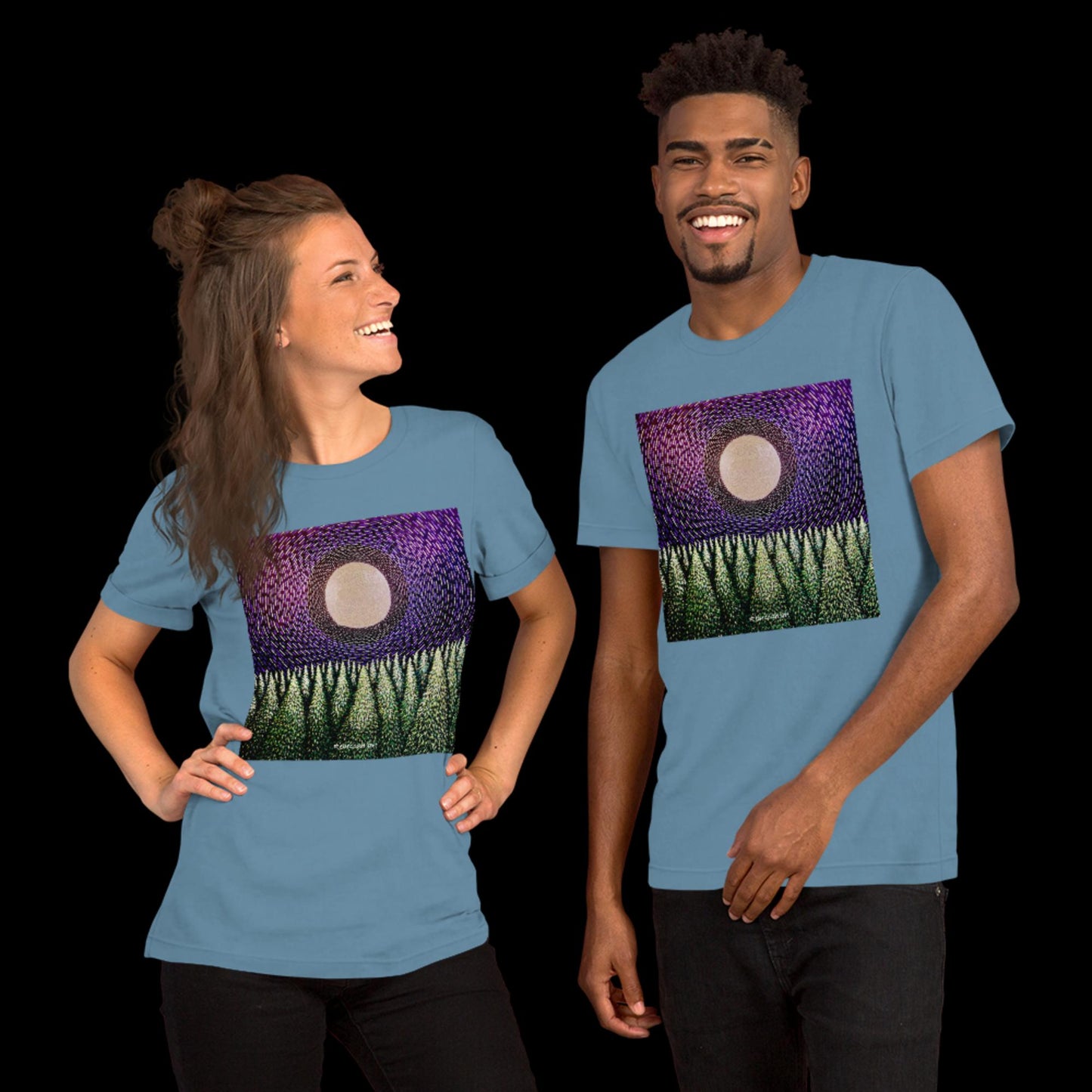 B - Full moon over forest t-shirt