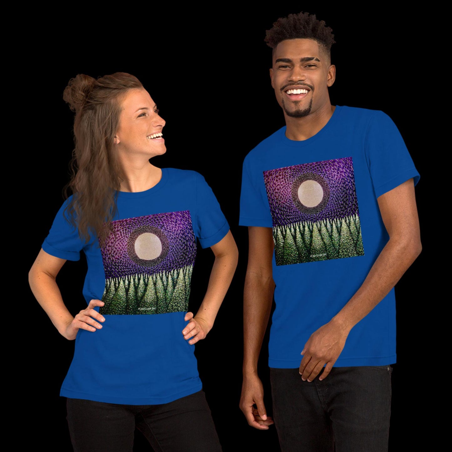 B - Full moon over forest t-shirt