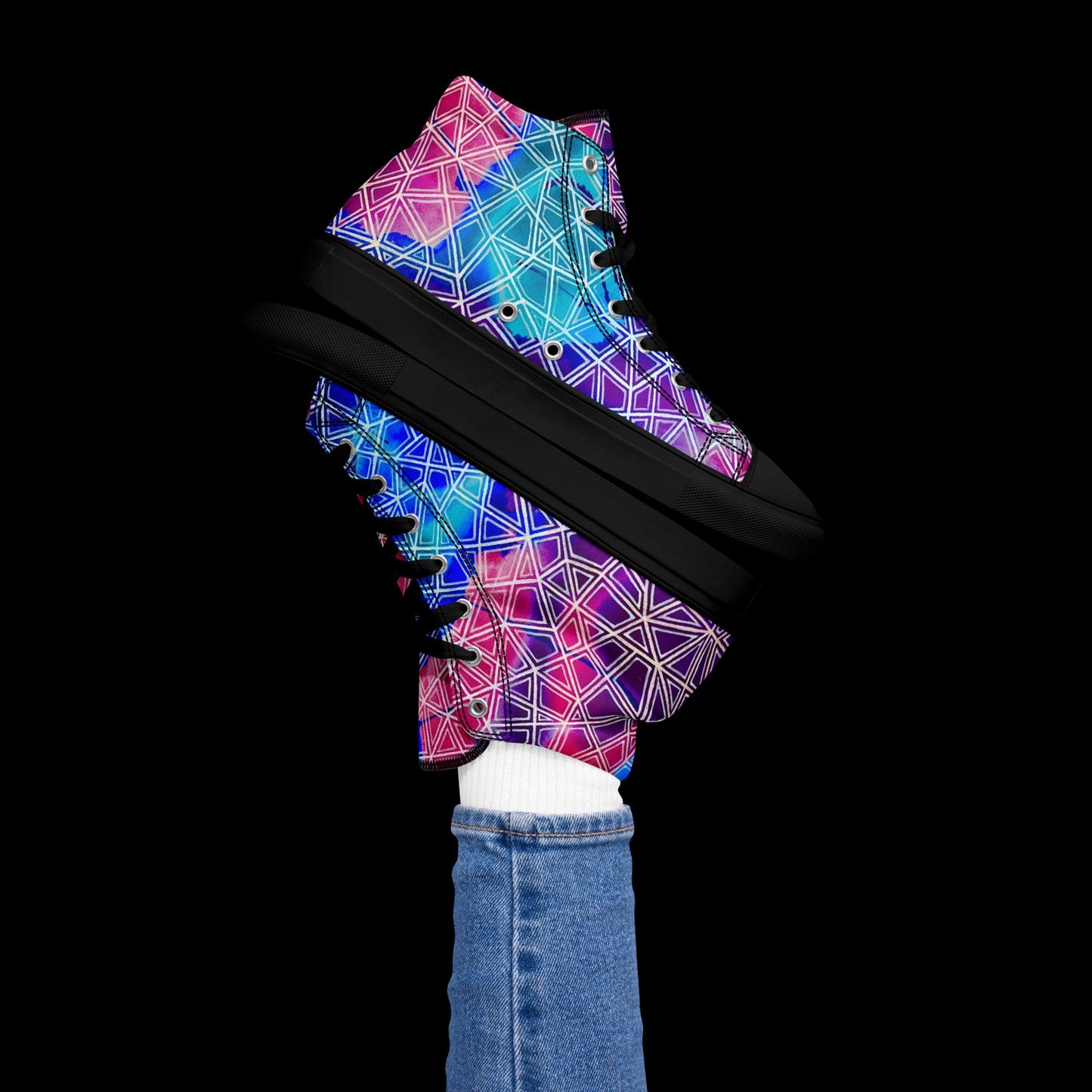 X - Abstract 2 - Women’s high top canvas shoes
