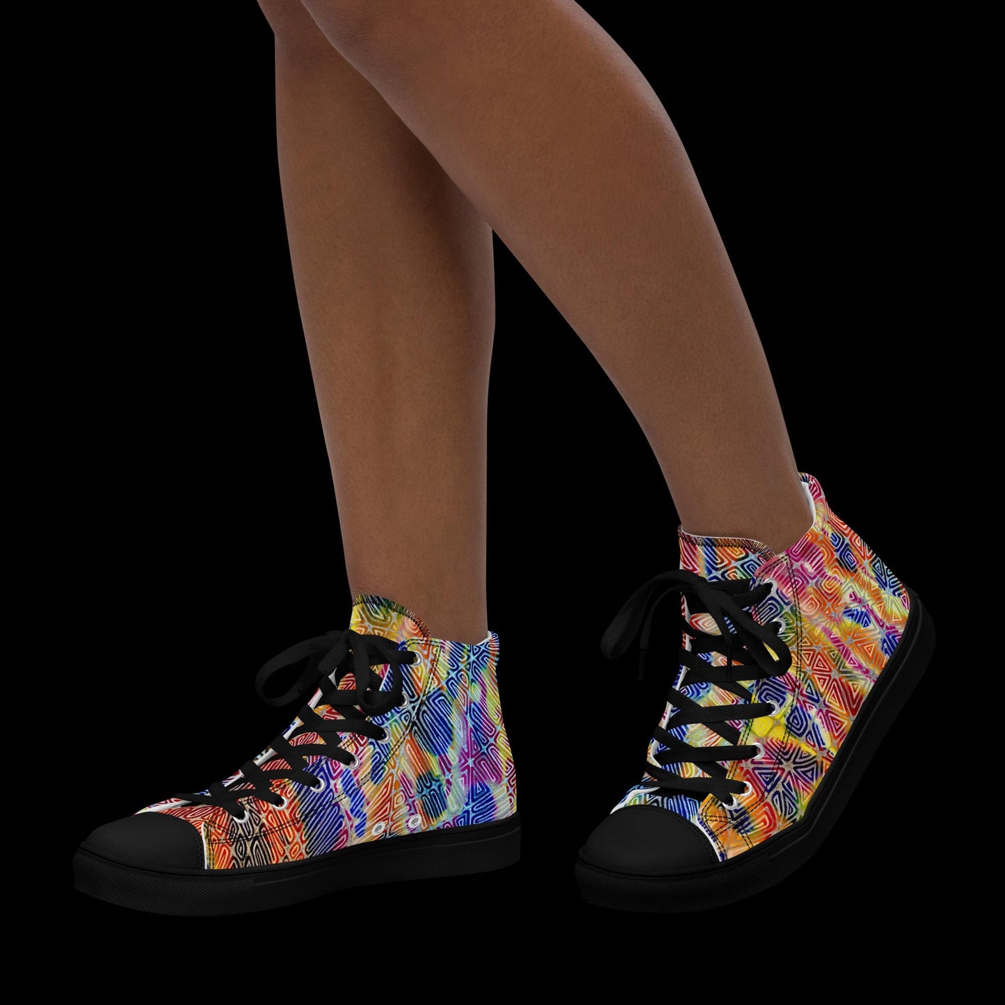 X - Abstract 3 - Women’s high top canvas shoes