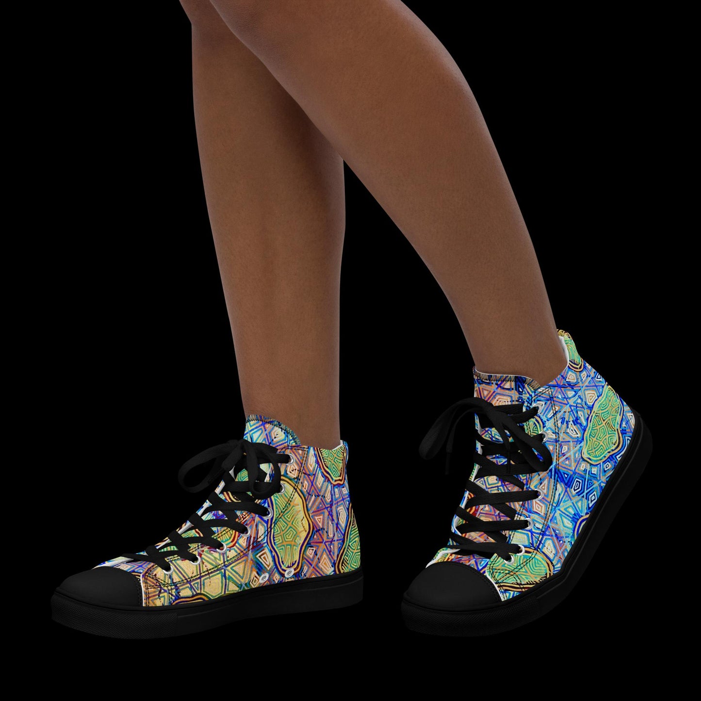 X - Abstract 9 - Women’s high top canvas shoes