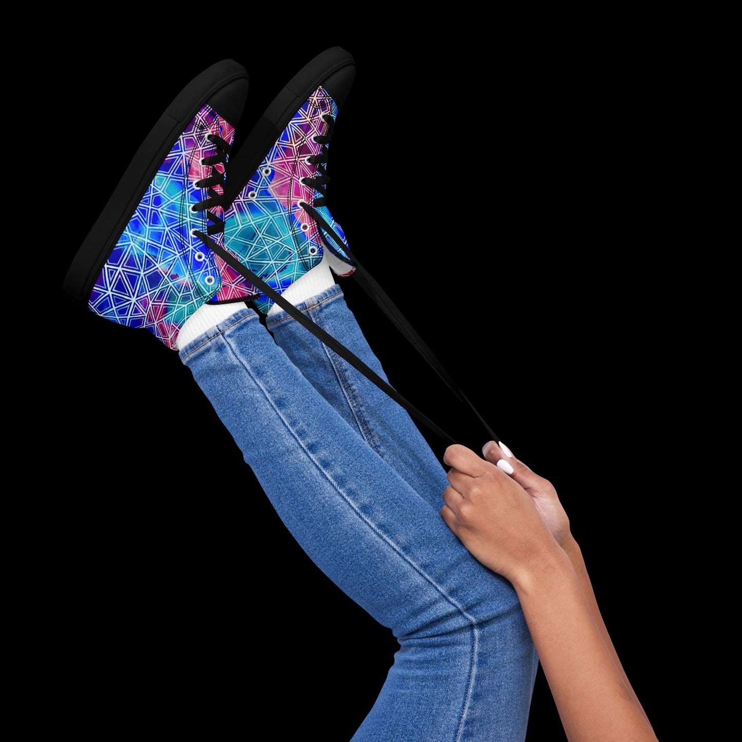 X - Abstract 2 - Women’s high top canvas shoes