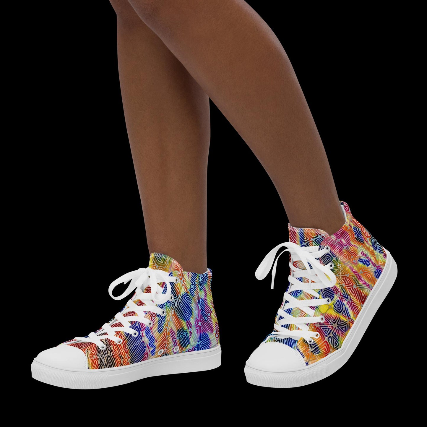 X - Abstract 3 - Women’s high top canvas shoes