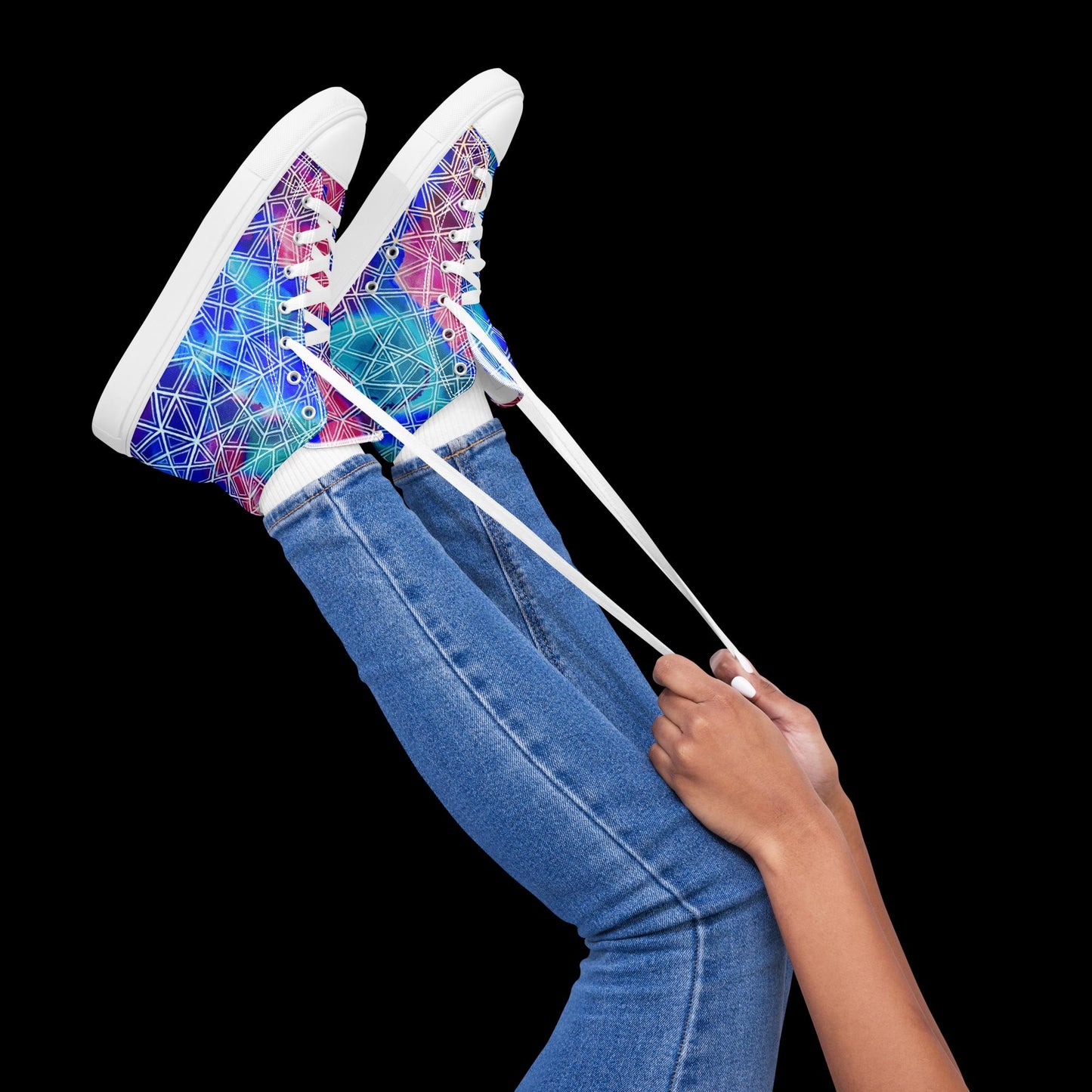 X - Abstract 2 - Women’s high top canvas shoes