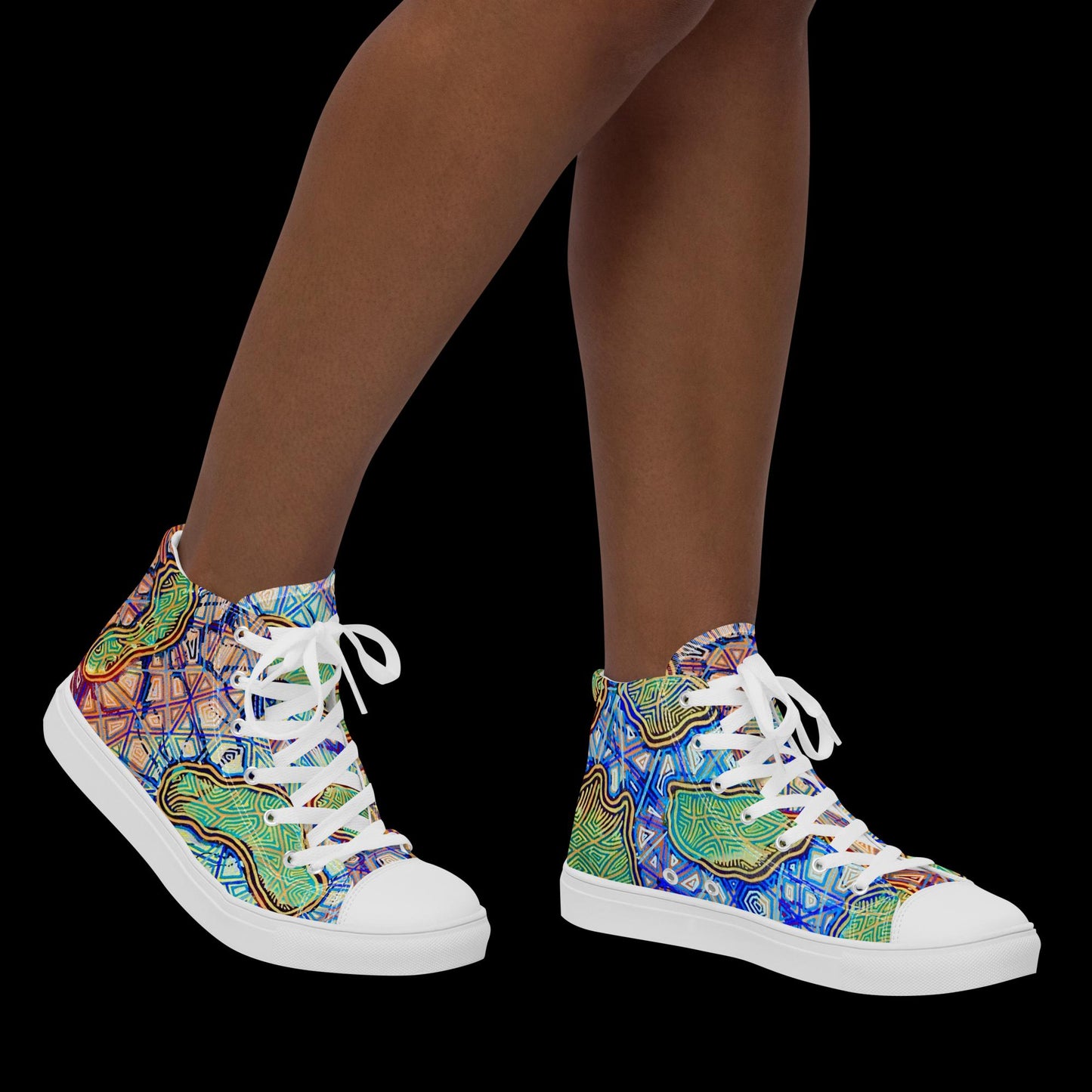 X - Abstract 9 - Women’s high top canvas shoes