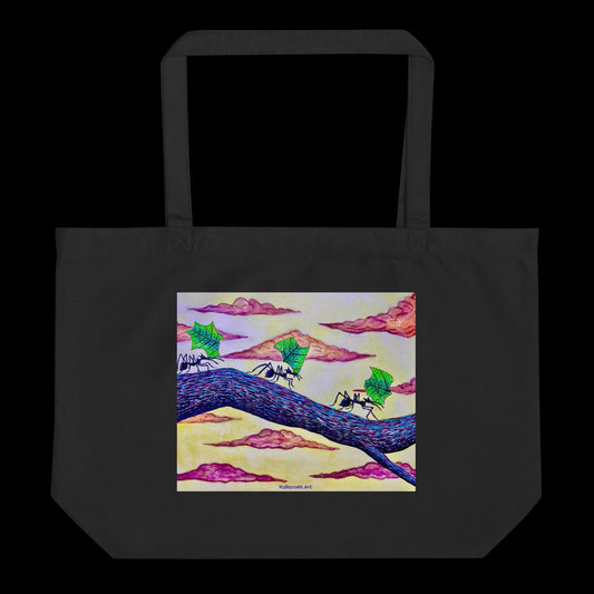 D - Leaf cutter ants - 20 x 14 organic cotton tote bag