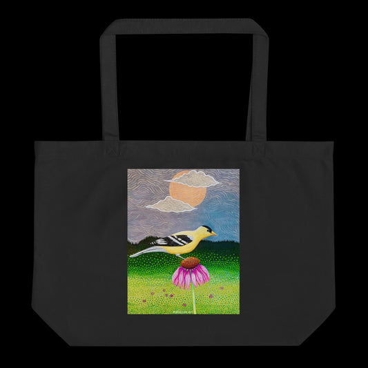 D - Goldfinch - 20 x 14 organic cotton tote bag