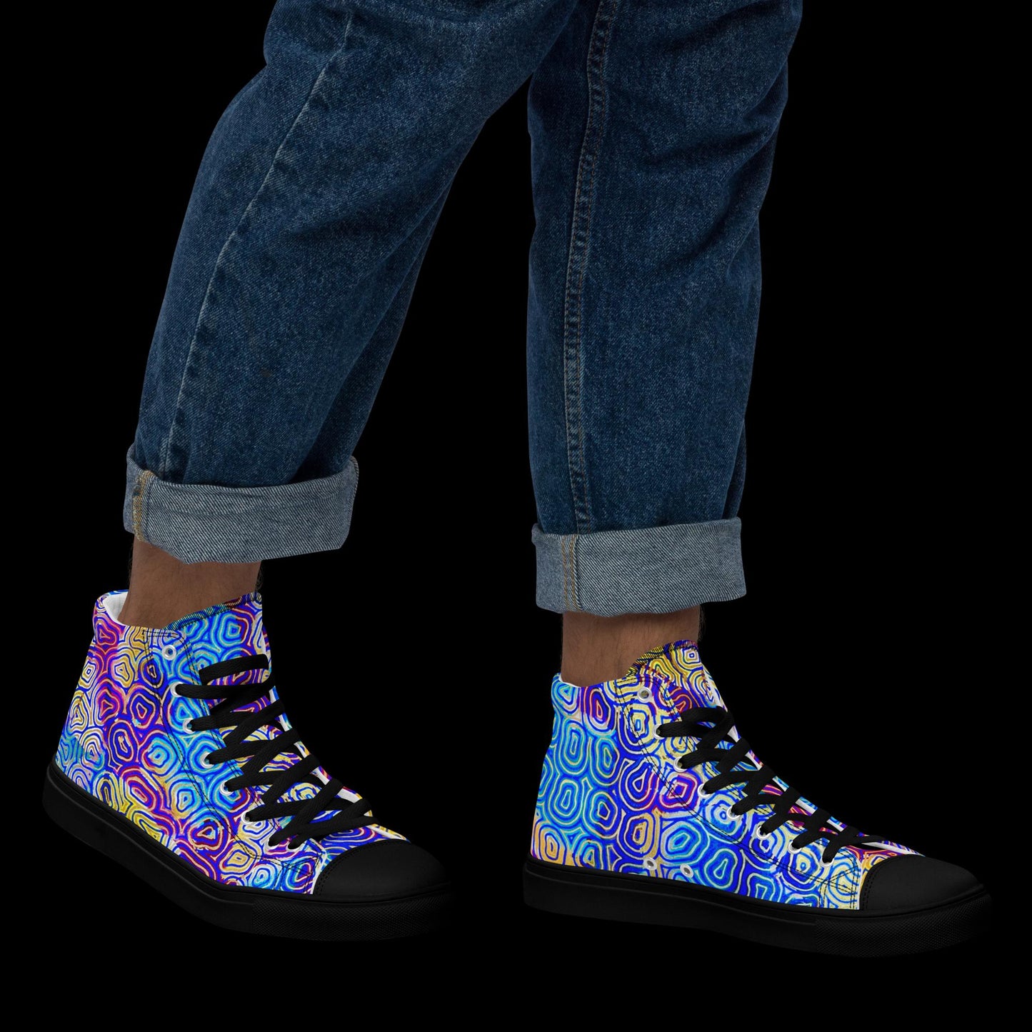 X - Abstract 10 - Men’s high top canvas shoes