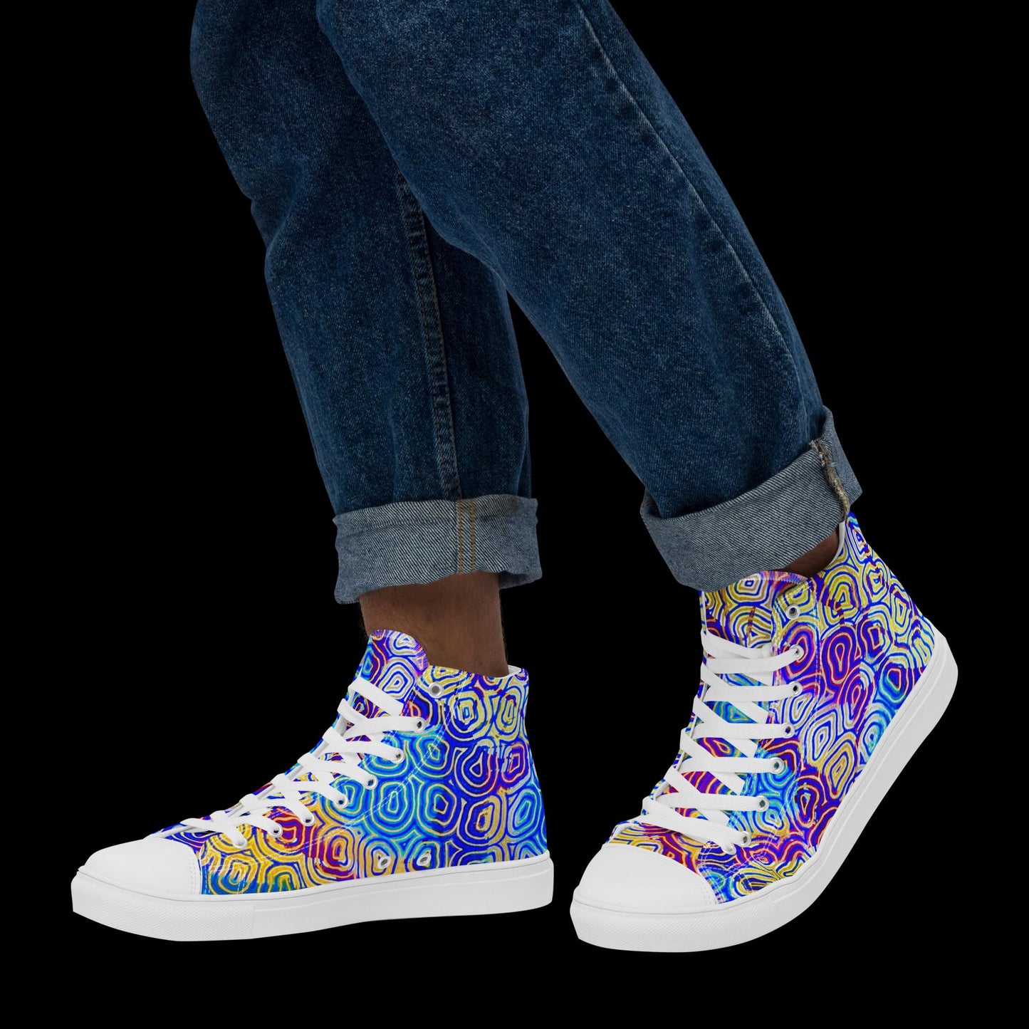 X - Abstract 10 - Men’s high top canvas shoes