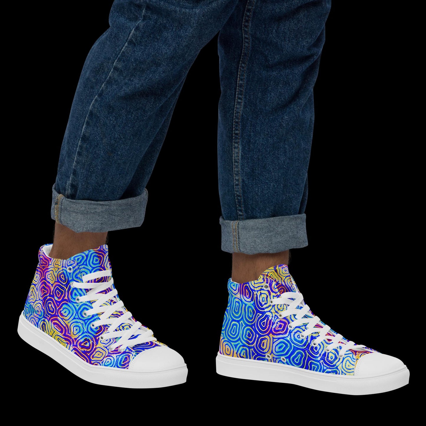 X - Abstract 10 - Men’s high top canvas shoes