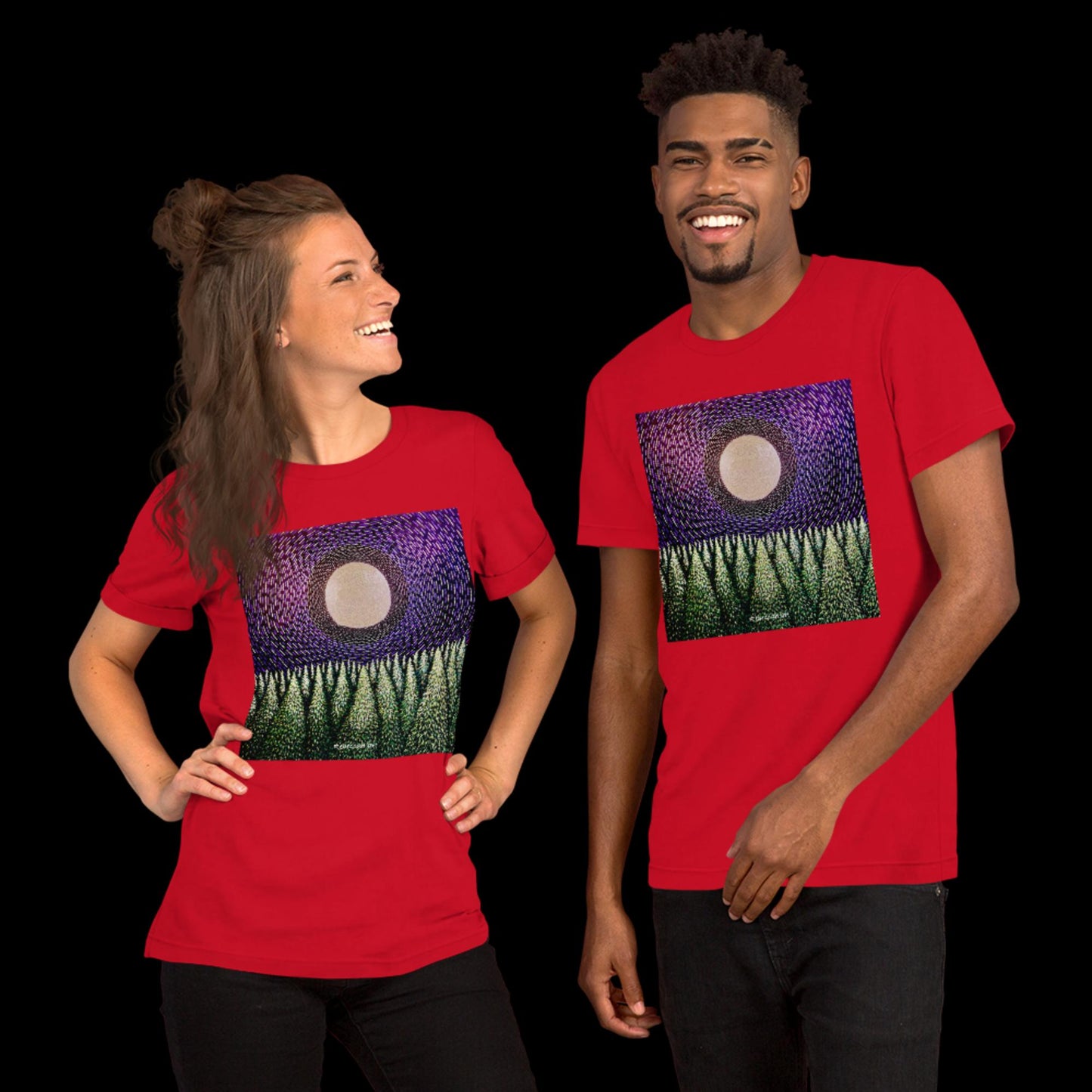 B - Full moon over forest t-shirt