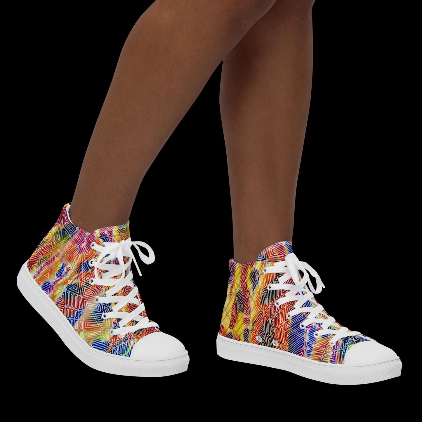 X - Abstract 3 - Women’s high top canvas shoes